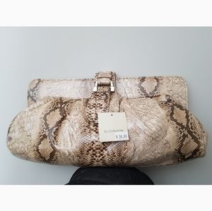 Liz Claiborne snake skin print clutch